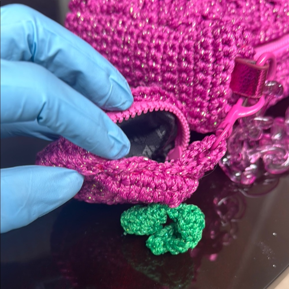 Kurt Geiger Pink Crossbody Bag with Artisanal Texture - Picture 16 of 17